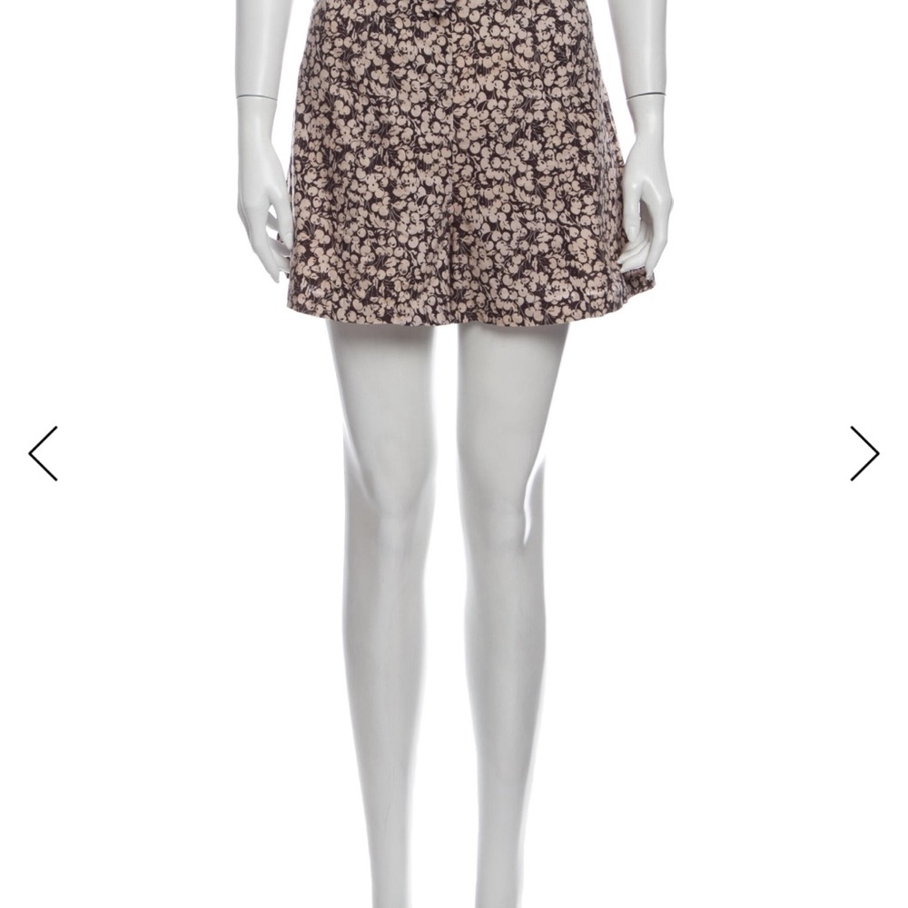 Zimmermann High Waist Floral Shorts - Black and Cream